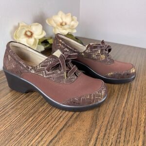 Alegria PG Lite MADD 589 Brown Bronze Metallic Wedge Oxford Shoes Women's US 8
